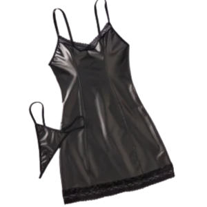 Elegant V-Neck Lace Trim Bodycon with Matching Underwear