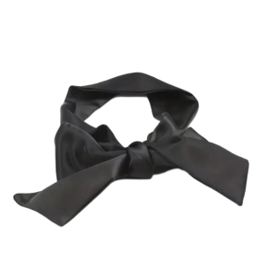 Luxurious Full Coverage Satin Mask with Tie Back (Black)